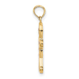 14k Yellow Gold Gingerbread Man Pendant with Enamel Accents, Festive Holiday Charm