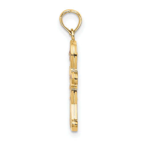 14k Yellow Gold Gingerbread Man Pendant with Enamel Accents, Festive Holiday Charm