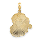 14k Yellow Gold Santa Claus Pendant with Red Hat and White Beard, Holiday Charm