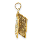 14k Yellow Gold Locket Pendant with Blue Enamel Butterfly and White Flower Design