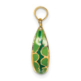 14k Yellow Gold Watermelon Slice Pendant with Colorful Enamel, Summer Fruit Theme for Women or Girls