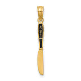 14k Yellow Gold Butter Knife Pendant, Miniature Culinary Charm for Women or Unisex Wear