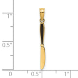 14k Yellow Gold Butter Knife Pendant, Miniature Culinary Charm for Women or Unisex Wear