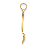 14k Yellow Gold Spoon Pendant Charm, Miniature Culinary Design for Women or Unisex Wear
