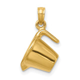 14k Yellow Gold Talking Stick Pendant with Black Etched Native American Design
