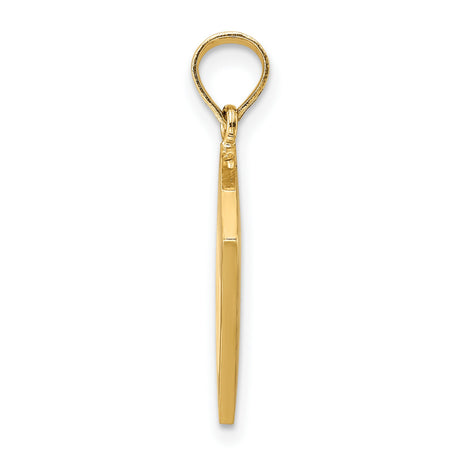 14k Yellow Gold Cookbook Pendant Charm with Red Enamel, 3D Culinary Theme