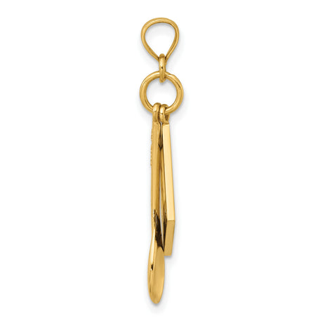 14k Yellow Gold Cookbook and Spoon Pendant, Culinary Cooking Charm for Women or Unisex Wear
