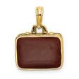 14k Yellow Gold Suitcase Pendant with Brown Enamel, Travel Charm Jewelry