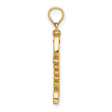 14k Yellow Gold Fish Skeleton Pendant with Blue Enamel Evil Eye Charm, Unisex Mediterranean Style