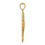 14k Yellow Gold Seahorse Pendant, Polished Nautical Charm, Ocean Theme Jewelry for Women