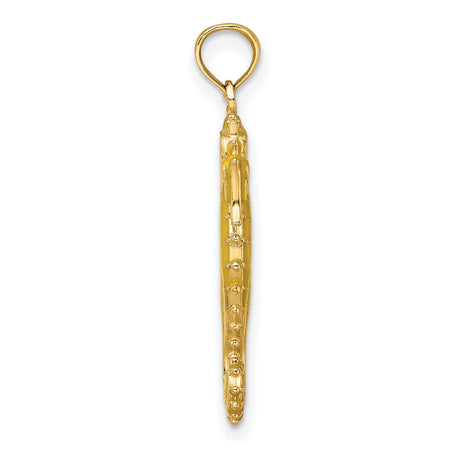 14k Yellow Gold Seahorse Pendant with Enamel Detail, Ocean-Inspired Nautical Charm