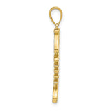 14k Yellow Gold Fishbone Pendant with Blue Enamel Evil Eye Charm, Unisex Spiritual Jewelry