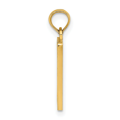 14k Yellow Gold Key West Pendant with Green Mile Zero Road Sign Design
