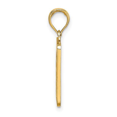 14k Yellow Gold Bingo Card Pendant with Red Enamel Lettering, Fun Game Board Design
