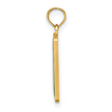 14k Yellow Gold Cape May Pendant with Green Enamel Road Sign Exit 0 Design