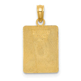 14k Yellow Gold Cape May Pendant with Green Enamel Road Sign Exit 0 Design