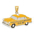 14k Yellow Gold Taxi Cab Pendant, Classic Checker Design, New York City Charm
