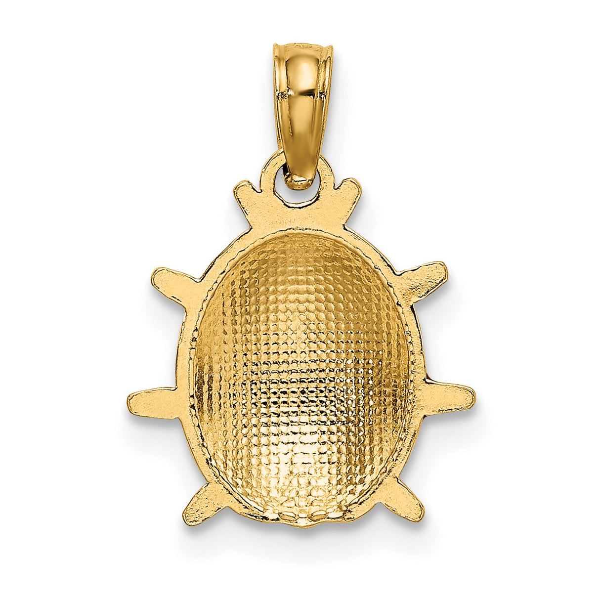 14k Yellow Gold Ladybug Pendant with Red and Black Enamel, Dainty Nature Charm for Women