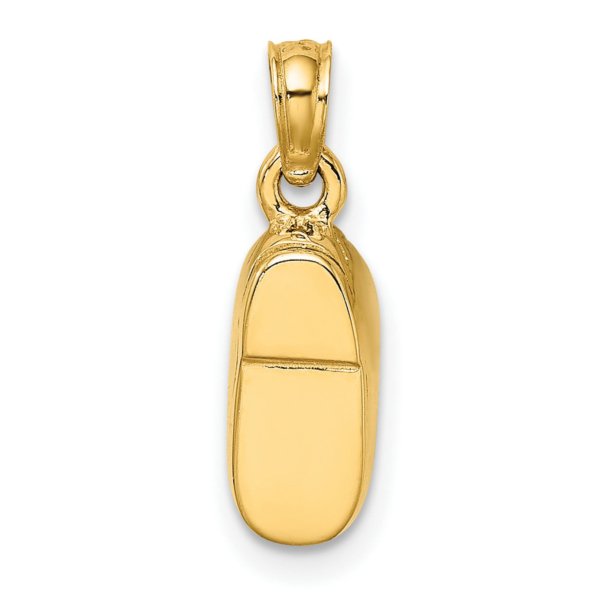 14k Two-Tone Gold Baby Shoe Pendant with Bow and Light Blue Enamel Accents