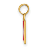 14k Yellow Gold Scuba Diver Flag Pendant, Red and White Diving Symbol, Nautical Charm