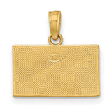 14k Yellow Gold Scuba Diver Flag Pendant, Red and White Diving Symbol, Nautical Charm