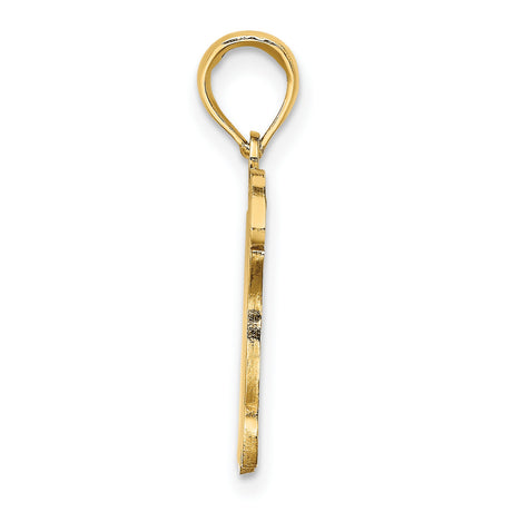 14k Yellow Gold Turtle Pendant with Brown and Cream Enamel Accents, Ocean Animal Theme