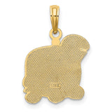 14k Yellow Gold Turtle Pendant with Brown and Cream Enamel Accents, Ocean Animal Theme