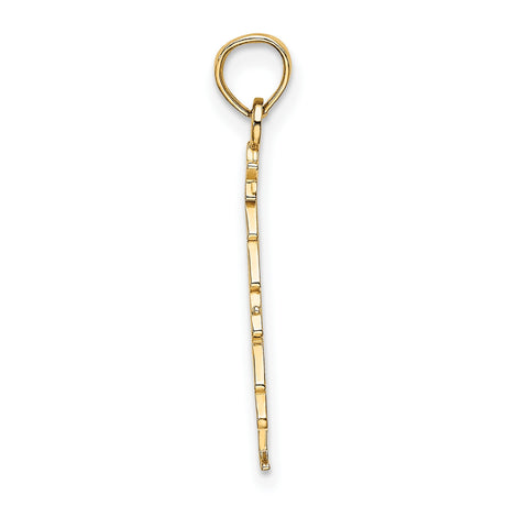 14k Yellow Gold Christmas Tree Pendant with Green Enamel and Red Star Topper