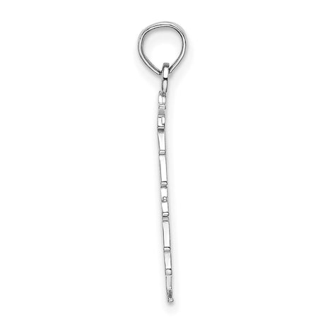 14k White Gold Christmas Tree Pendant with Green Enamel and Red Star, Holiday Charm