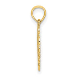 14k Yellow Gold Heart Pendant with Openwork Filigree Design, Romantic Jewelry for Women