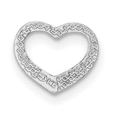 14k White Gold Open Heart Pendant, Minimalist Modern Design, Symbol of Love for Women