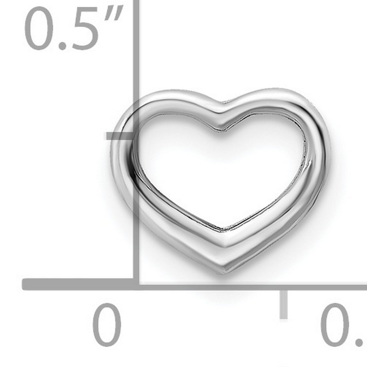 14k White Gold Open Heart Pendant, Minimalist Modern Design, Symbol of Love for Women