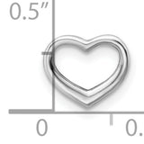 14k White Gold Open Heart Pendant, Minimalist Modern Design, Symbol of Love for Women