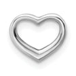 14k White Gold Open Heart Pendant, Minimalist Modern Design, Symbol of Love for Women