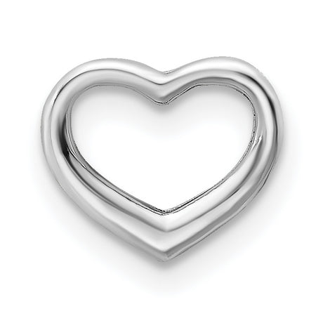 14k White Gold Open Heart Pendant, Minimalist Modern Design, Symbol of Love for Women