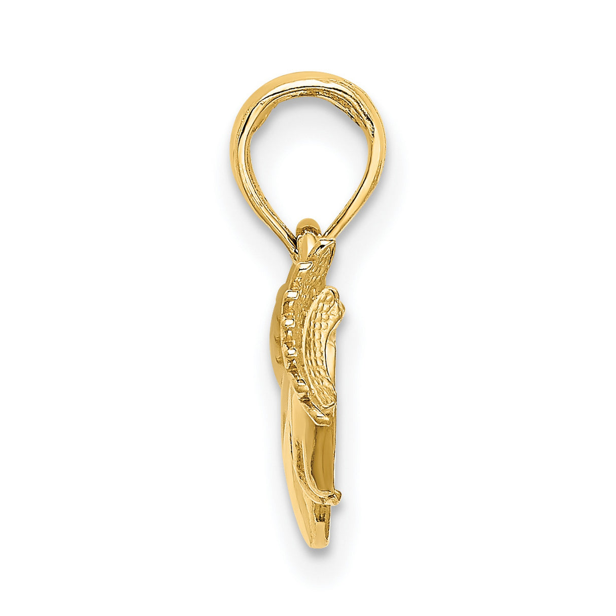 14k Yellow Gold Claddagh Pendant with Crowned Heart and Hands, Traditional Irish Celtic Symbol