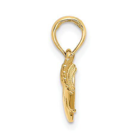 14k Yellow Gold Claddagh Pendant with Crowned Heart and Hands, Traditional Irish Celtic Symbol