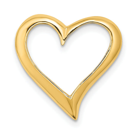14k Yellow Gold Heart Pendant, Open Minimalist Design, Romantic Symbol of Love for Women
