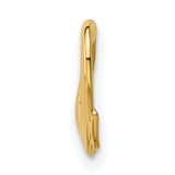 14k Yellow Gold Open Heart Pendant, Minimalist Love Charm for Women