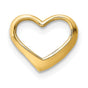 14k Yellow Gold Open Heart Pendant, Minimalist Love Charm for Women