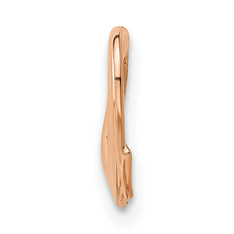 14k Rose Gold Heart Pendant, Open Minimalist Design for Women