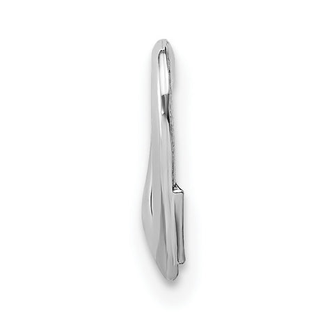 14k White Gold Open Heart Pendant, Polished Finish, Minimalist Romantic Design
