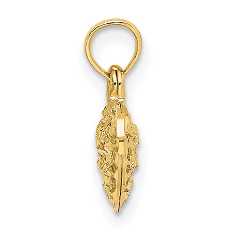 14k Yellow Gold Heart Pendant with Openwork Filigree Design, Romantic Fine Jewelry Charm