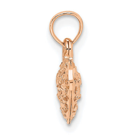 14k Rose Gold Heart Pendant with Filigree Scrollwork and Openwork Design