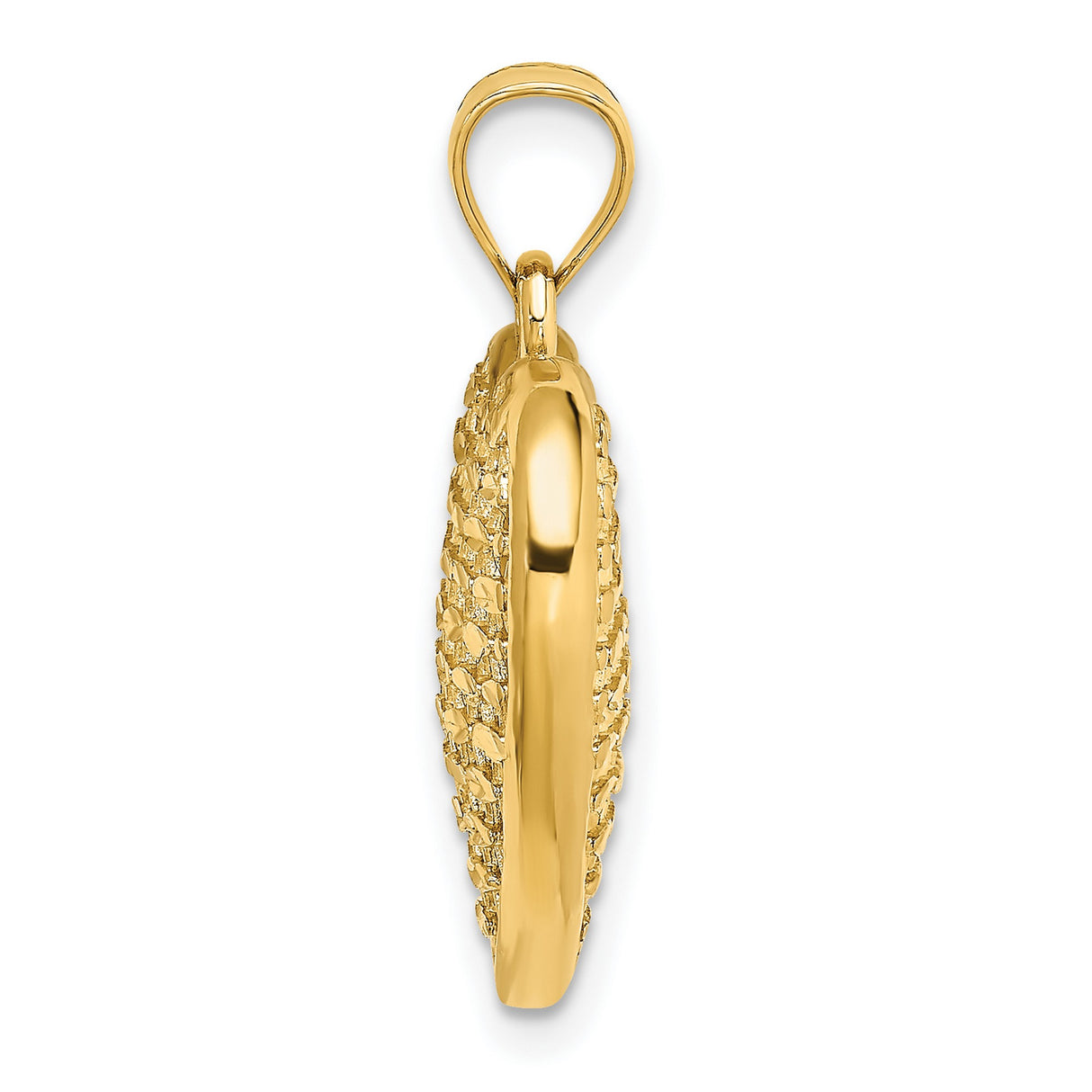 14k Yellow Gold Heart Pendant with Lattice Filigree Design for Women