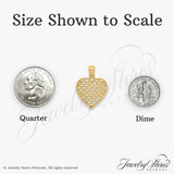14k Yellow Gold Heart Pendant with Lattice Filigree Design for Women