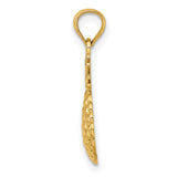 14k Yellow Gold Pineapple Pendant, Tropical Fruit Charm Symbolizing Hospitality and Warmth