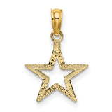 14k Yellow Gold Open Star Pendant, Five Pointed Celestial Charm, Minimalist Jewelry for Women
