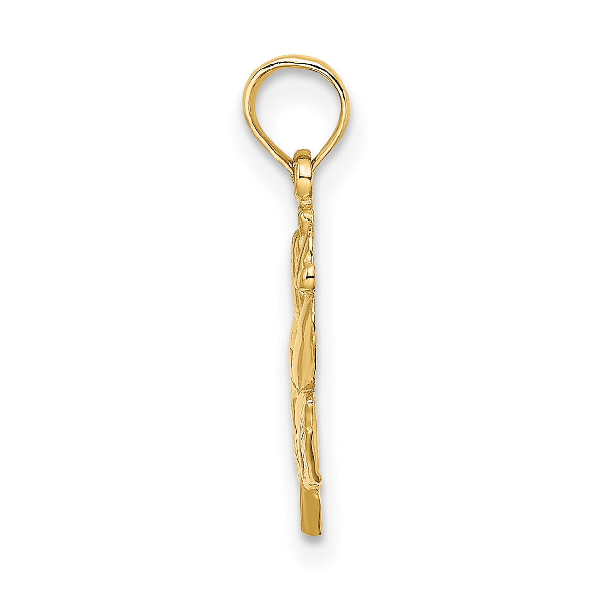 14k Yellow Gold Rose Pendant with Blooming Flower and Leaf Detail, Botanical Floral Charm for Women
