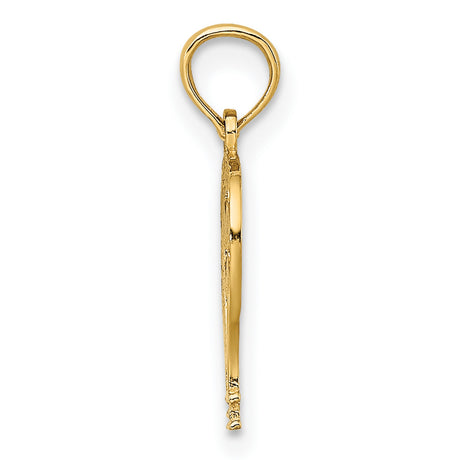 14k Yellow Gold Hot Air Balloon Pendant with Openwork Textured Design, Travel-Inspired Charm